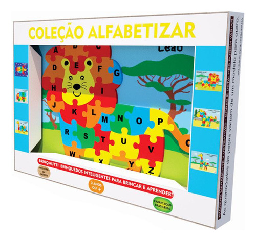 Quebra-cabeça Alfabeto Leão Brinquedo Educativo E Pedagógico