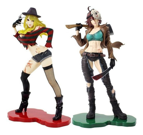 2 Figuras Bishoujo Freddy Krueger E Jason Voorhees 21 Cm