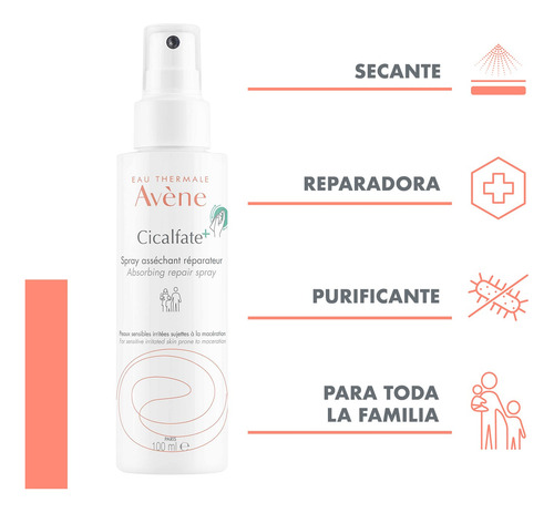 Spray Reparador Calmante Secante 100 Ml Avène Sin Fragancia