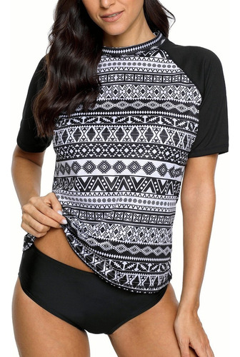 Bañador Boho Rash Guard Para Mujer, Con Protección Solar Upf