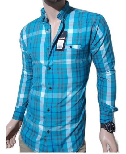 Camisa A Cuadros Para Hombre Manga Larga Caballero Vaquera