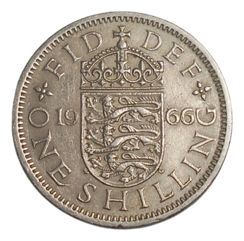Gran Bretaña  One Shilling 1966 - Km#904 - Elizabeth Il