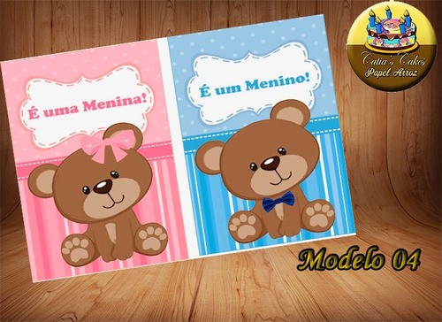 Chá De Bebê Revelação - Papel Arroz A4 Modelos