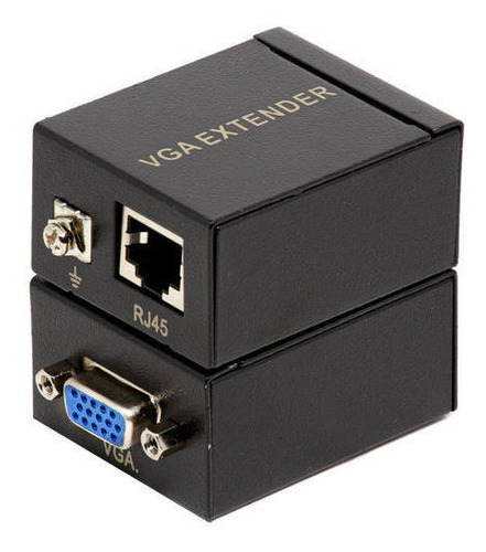 Extensor Vga Com Aterramento Via Cabo De Rede Até 60mts