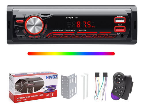 Auto Estereo Coche Reproductor Mp3 Radio Con Bt Aux 2usb Sd