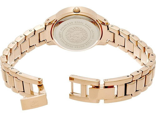 Reloj Con Brazalete De Oro Rosa Acentuado Con Cristales Swar