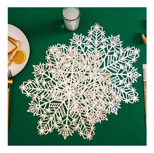 Juego De 8 Manteles Individuales De Copo De Nieve De Navida