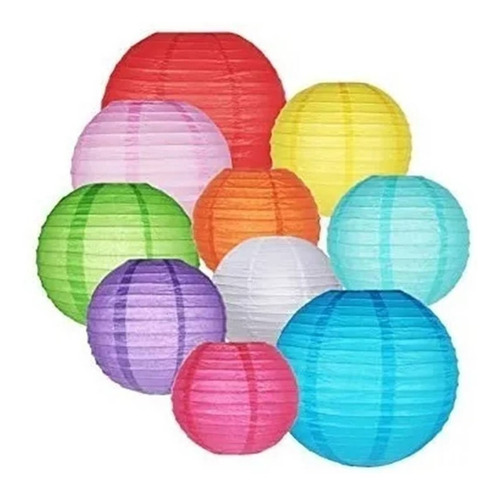 Imagen 7 de 8 de Lampara De Papel De Arroz China 25cm Varios Colores Colgante
