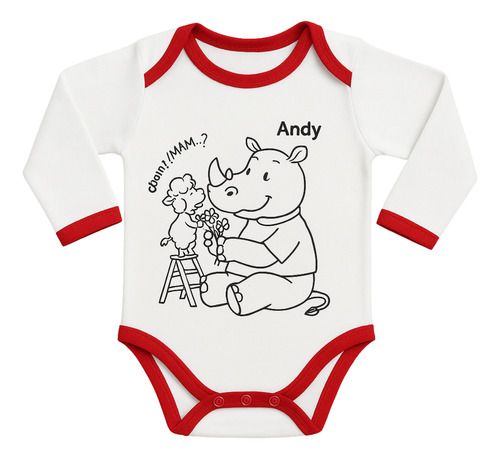 Body Bebe Team Rino - Tienda De Mimos Blanco 1-3 M Estampado
