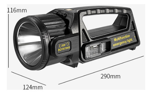 Linterna Impermeable Recargable/solar Para Emergencias