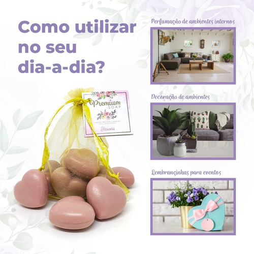 Imagem 4 de 4 de 6 Mini Sabonetes Coração Ambiente Perfumado Lembrança Festa