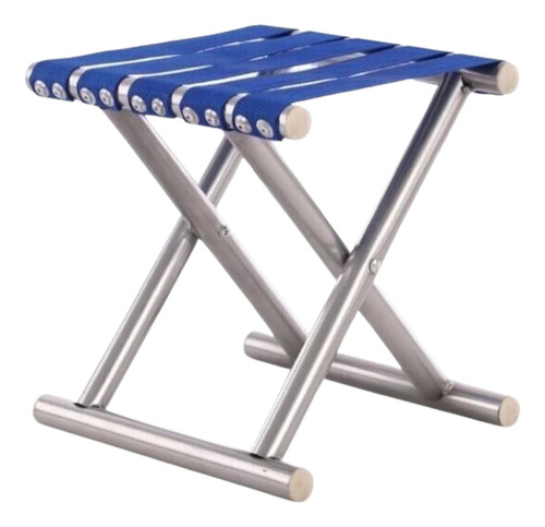 2 Sillas Plegable Banco Portátil Taburete Picnic Paseos Color Azul