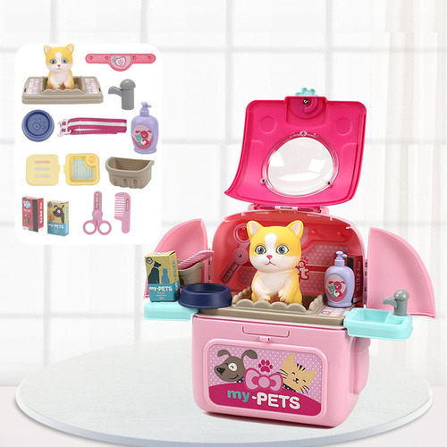 Kit De Mochila Infantil De Simulación Para Mascotas Pink Cat