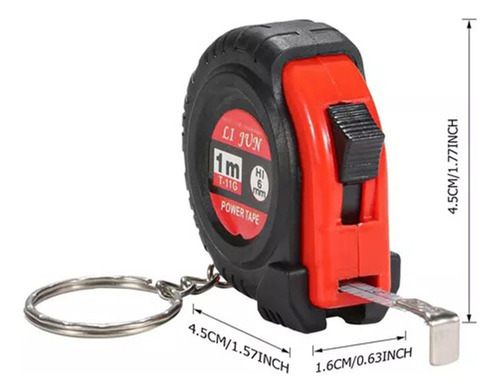 Pack 3 Llavero Cinta Métrica De Acero Flexómetro 1 Metro