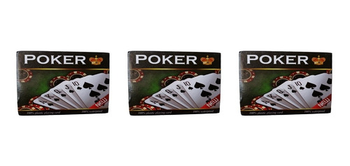 Baraja De Poker En Estuche - 100 % Plástica - 3 Mazos