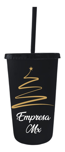 Vaso Con Popote 50 Pzs Personalizado 16 Onzas Personalizado