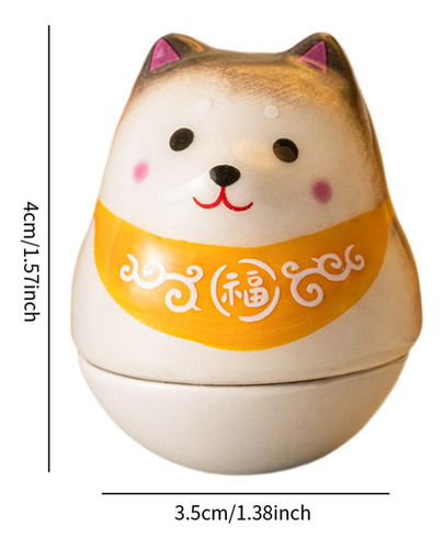 Dog Luco Ceramic Shiba Inu Dolo De Tombler De Amarelo Marrom