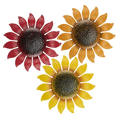 Decoración De Pared De Metal Forma De Girasol, Pack De...