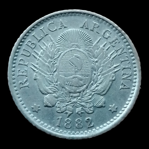 Moneda Argentina 10 Centavos De Patacón 1882 - Plata 0.900
