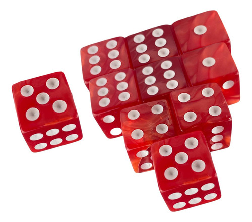 6 Juego De Dados De Varios Lados Juguetes Con Bolsa Rojo