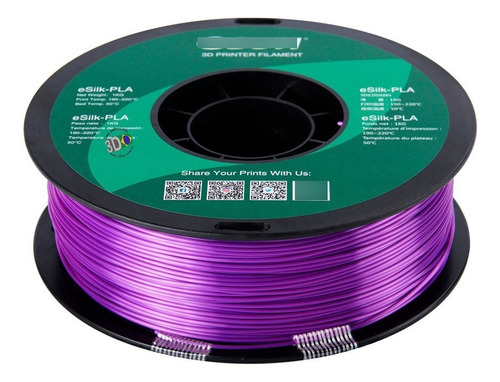 Filamento 3d Esun Esilk-pla 1,75mm 1kg Cor Purple