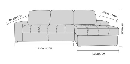 Imagen 5 de 5 de Sala Modelo Venecia Chaise Longue - Varios Colores Këssa Mue