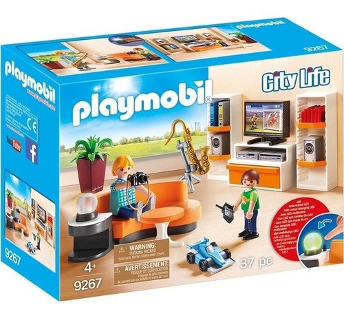Imagem 1 de 7 de Playmobil Living Room Sala 9267 - 37 Pecas City Life Casa