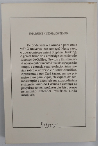 Livro Uma Breve História Do Tempo (Usado)