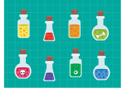Kit Imágenes Digitales Pociones Bruja Witch Potions