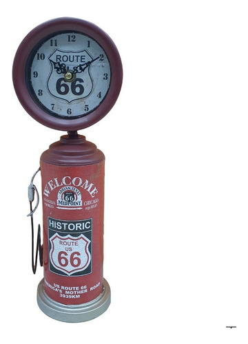 Imagem 1 de 2 de Relógio Bomba De Gasolina Latão Vintage Santa Mônica Rota 66