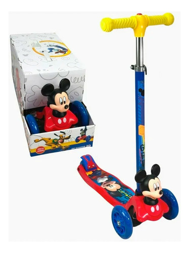 Scooter Para Niños 3d Con Luz Infantil Personajes Mickey