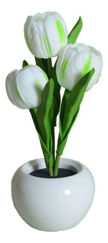 Lámpara De Lámpara De Maceta De Tulipán De Simulación De Flo Estructura White/tulipán Pantalla Blanco