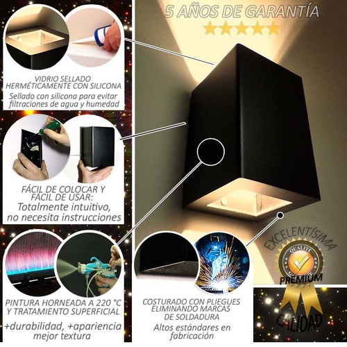 Imagen 8 de 10 de Aplique Difusor Diseño Bidireccional Pared Exterior Pack X11
