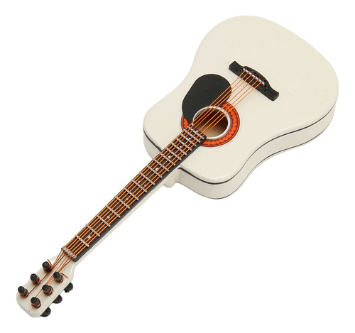 Guitarra Miniatura Modelo Mini Blanca De 5.1 Pulgadas De Lar