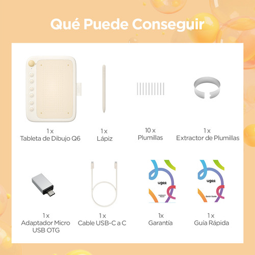 Tableta Gráfica para Teléfono Android UGEE Q6 6,5x4 Pulgadas Tableta de Dibujo Portátil Ultradelgada Ajustable Modo de Dibujo con 6 Teclas de Acceso Rápido para Windows Mac OS Linux Android Visi