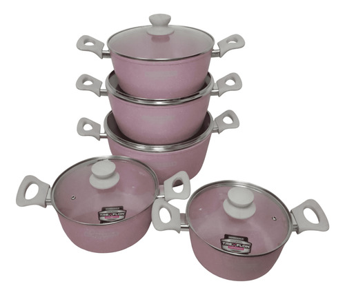 Set Bateria Juego Romania Roca Volcanica 5pc 12x Roc-5510 Rosa