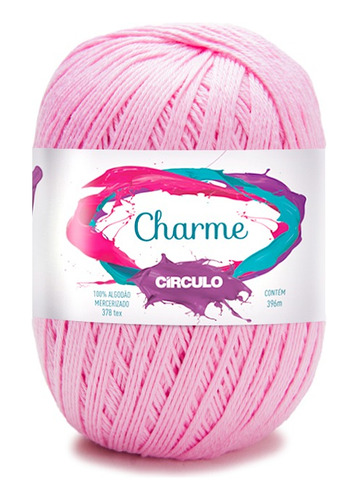 Linha Charme Círculo 150gr Crochê Tricô 100% Algodão 396mts Cor Rosa candy