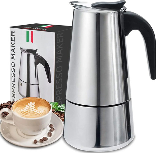 Cafetera Italiana Espresso De 6 Tazas 300ml Acero Inoxidable Color Gris