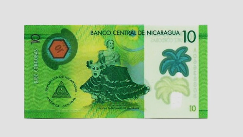 Fk Billete Nicaragua 10 Cordobas 2014 P 209 Polimero  U N C
