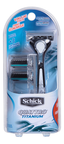 Schick Quattro - Maquinilla De Afeitar De Titanio Para Hombr