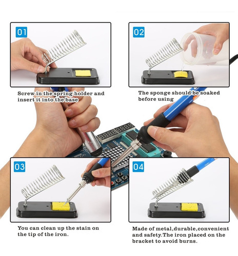 Imagen 7 de 10 de Kit De Herramientas Con Soldador 60w Ajustable Electronica