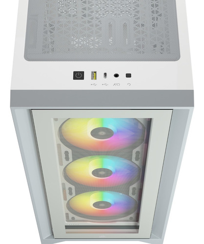 Imagen 4 de 10 de Gabinete Gamer Corsair Icue 4000x Tg Rgb Mid-t White