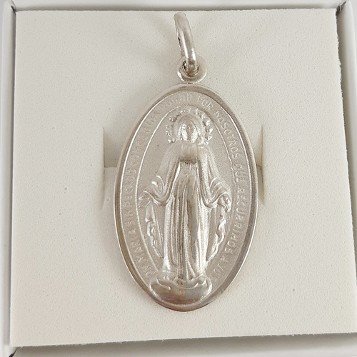 Medalla Virgen Milagrosa Maciza Grande Plata 925  Garantia