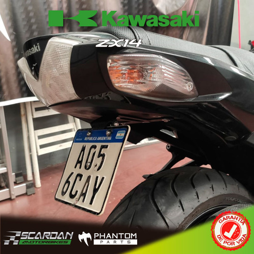 Portapatente Rebatible Fender Kawasaki Zx14 2016-2020