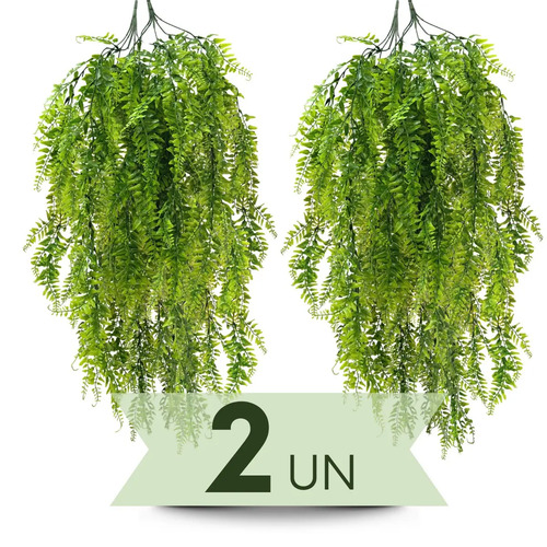 Planta Artificial Decorativa Samambaia Pendente Jardim Enfeite Realista Kit 2un
