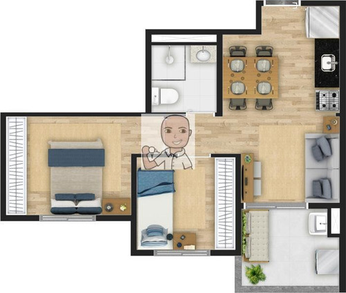Imagem 12 de 14 de Apartamento 2 Dormitórios Santana, Torre Única Com Varanda
