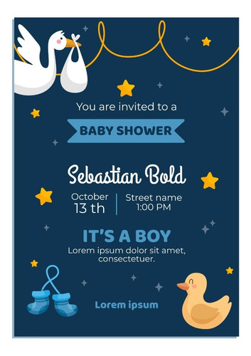 30 Invitaciones Baby Shower Bebes 13x9.5cm