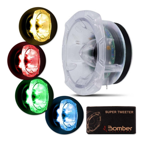 Super Tweeter Bomber Stb350 Outdoor Led - 100 Watts Rms Cor Transparente