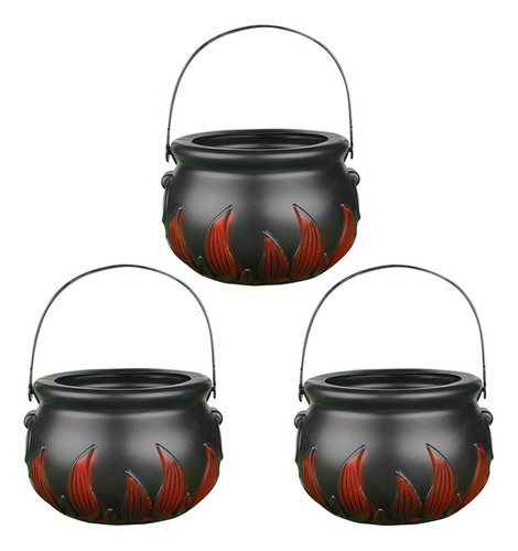 Cubos Portátiles De Brujas Negras Para Halloween Flame Pumpk