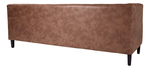 Sofá Salas Modernas Minimalistas Lounge Sillones Retro Color Marrón Diseño De La Tela Piel Sintética